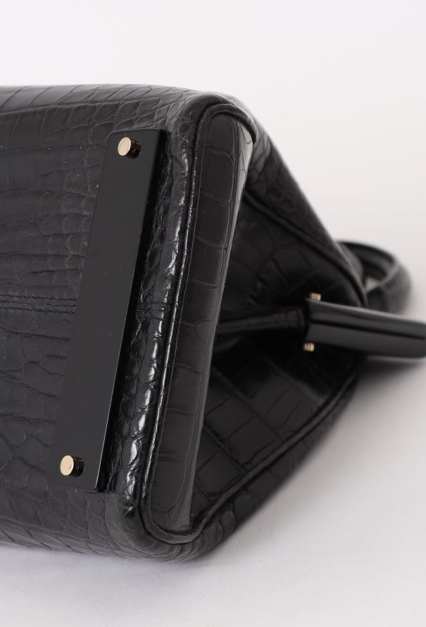Perrin Black Crocodile Bag - 10