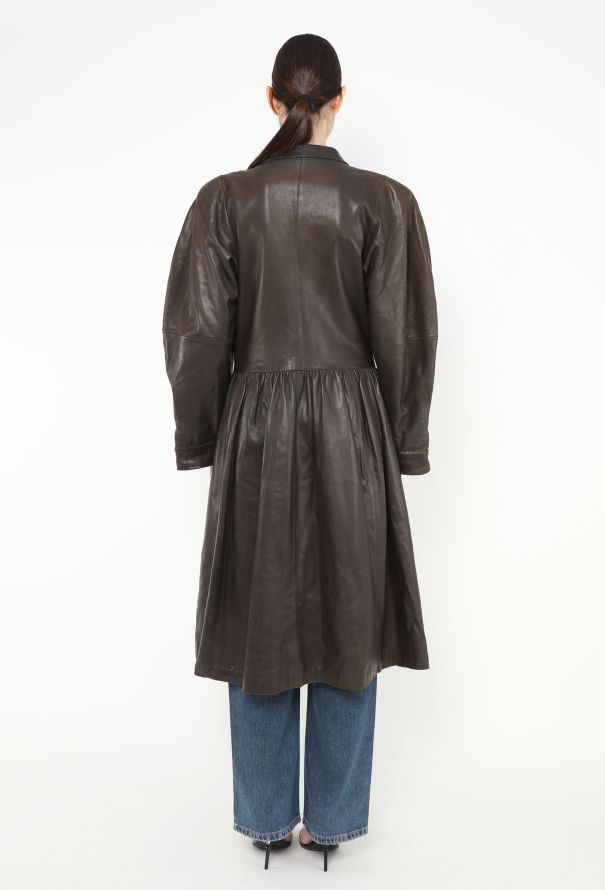 Saint Laurent ULTRA RARE F/W 1983 Flared Leather Coat - 7 Saint Laurent ULTRA RARE F/W 1983 Flared Leather Coat - 7
