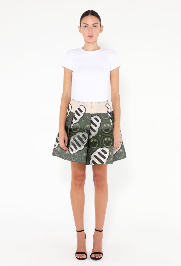 Miu Miu F/W 2006 Coat-of-Arms Silk Skirt - 4