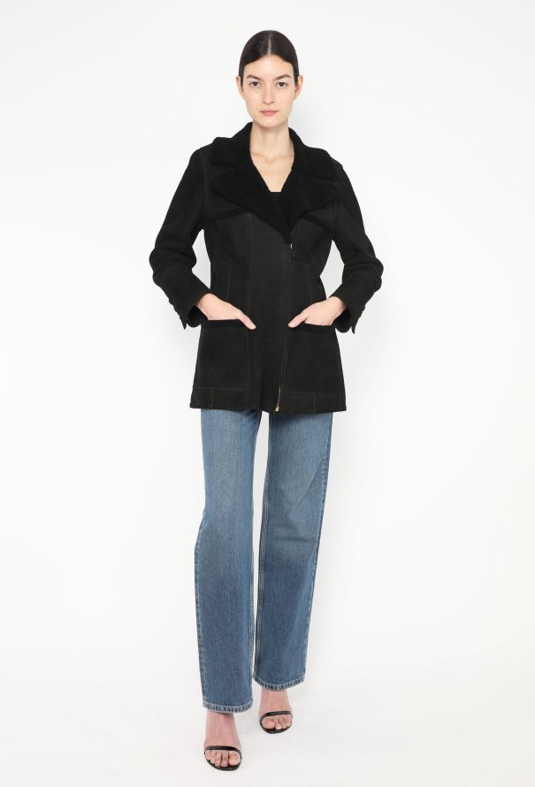 Chanel Rare F/W 1996 Shearling-Lined Jacket - 3 Chanel Rare F/W 1996 Shearling-Lined Jacket - 3