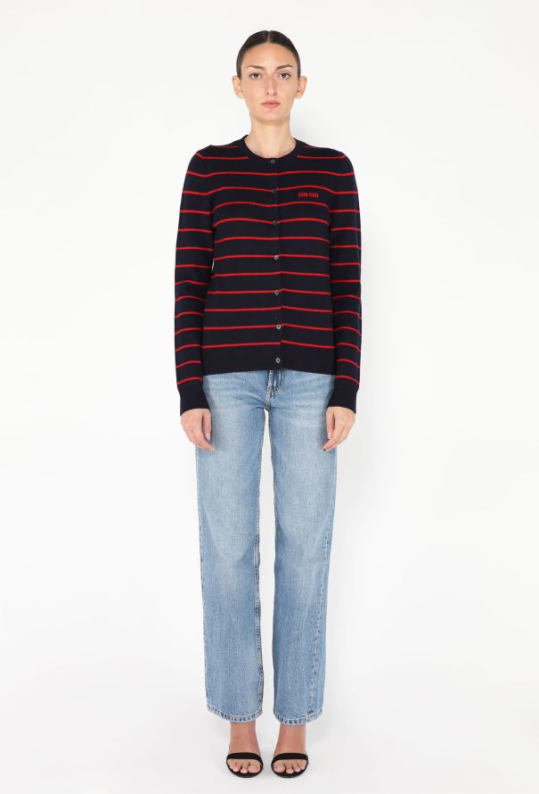 Miu Miu 2024 Striped Logo Cardigan - 4