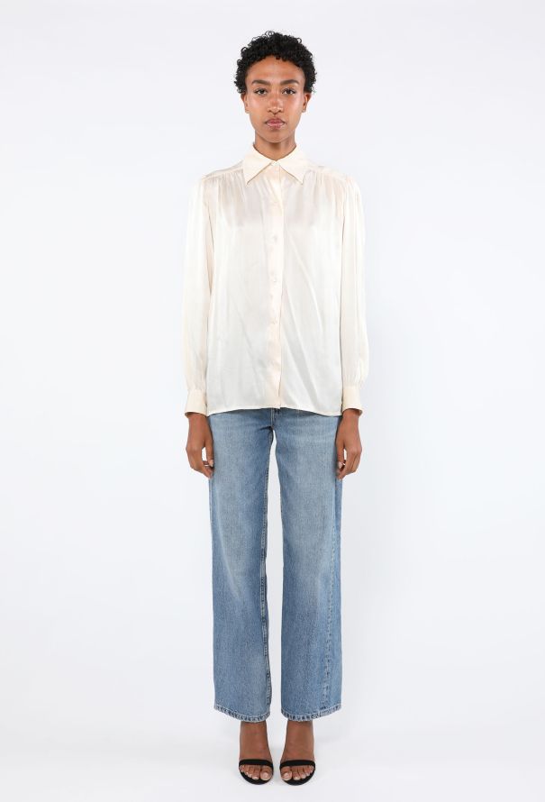 Saint Laurent Vintage Silk Button Down, 1980s - 3