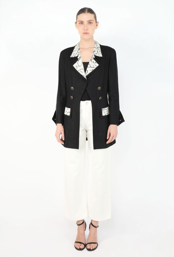 Chanel RARE S/S 1993 Bicolor Scripted 'CC' Jacket - 1