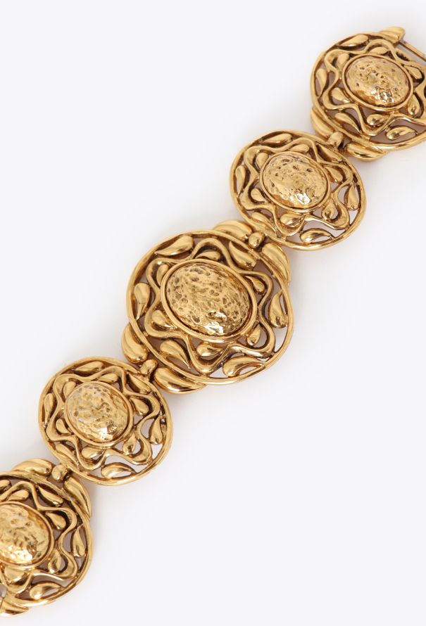 Saint Laurent Vintage Embossed Medallion Bracelet - 2