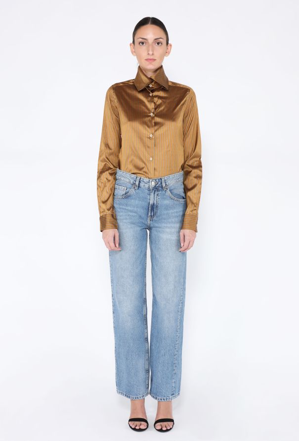 Romeo Gigli 2001 Striped Silk Blouse - 3