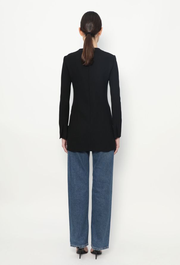 Céline F/W 2010 Leather Trim Peacoat - 6