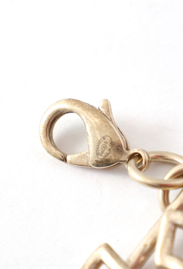 Chanel Hammered Logo Charm Bracelet - 6 Chanel Hammered Logo Charm Bracelet - 6