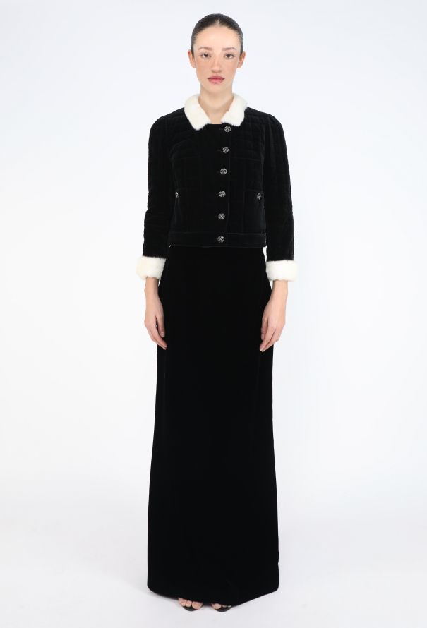 Chanel Velvet Hermine Fur Gripoix Jacket - 4
