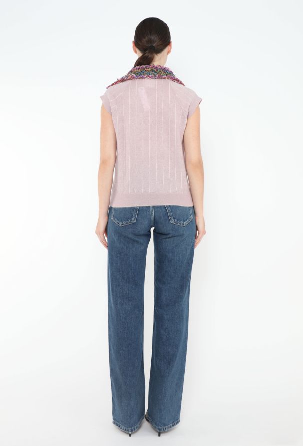 Chanel S/S 2015 Bouclé Cashmere Top - 6