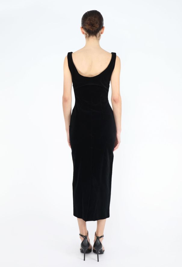 Katharine Hamnett '90s Velvet Hourglass Dress - 4