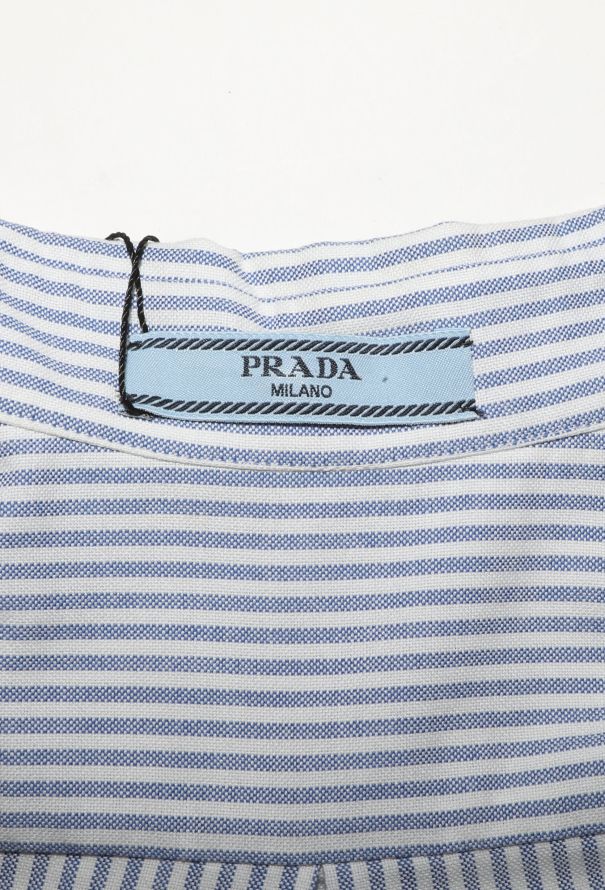 Prada 2022 Pinstripe Emblem Shirt - 6