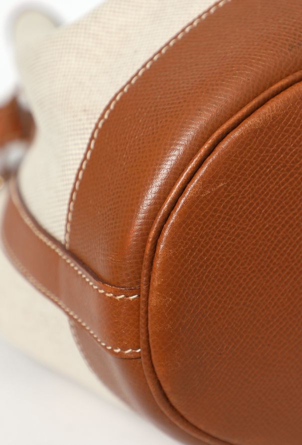 Hermès '90s Toile H & Gold Courchevel Market Bag - 12