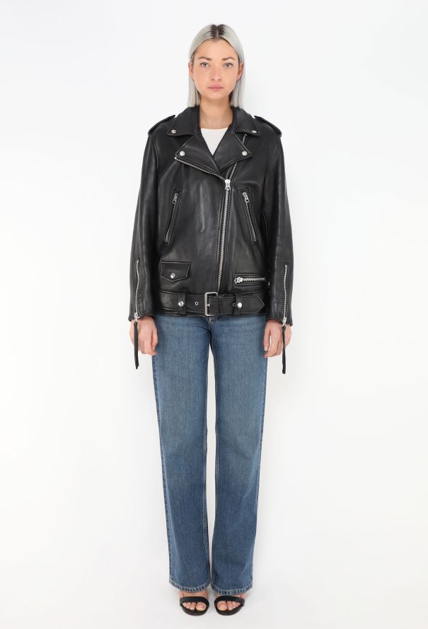 Acne Studios Leather Biker Jacket - 4