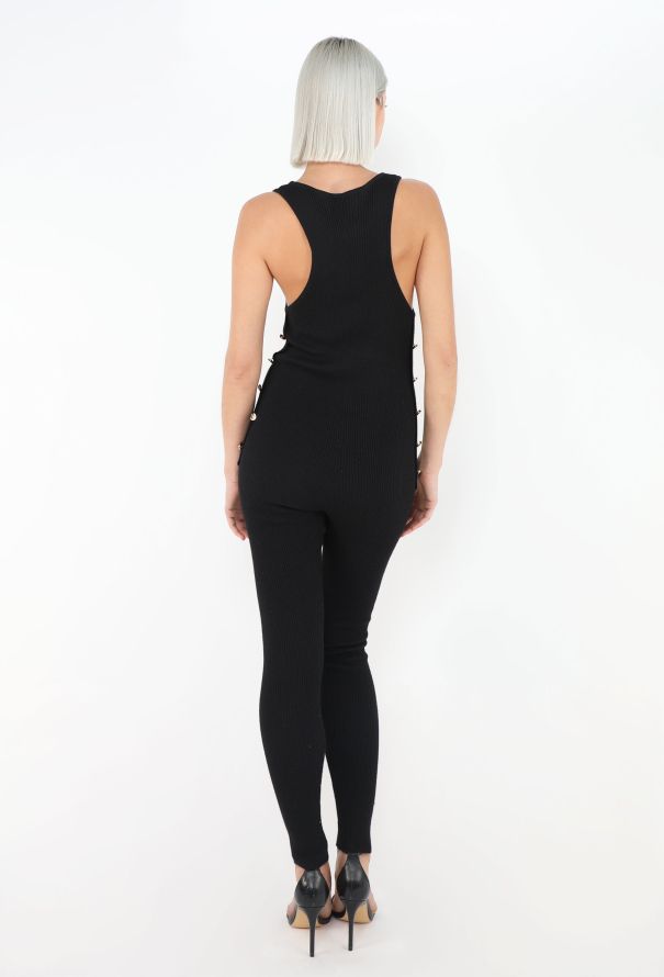 Chanel ICONIC F/W 1994 Ribbed 'CC' Button Jumpsuit - 7