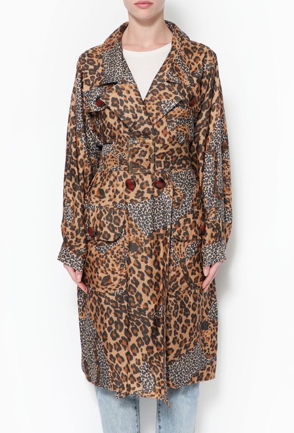 1992 Leopard Print Belted Trench Authentic Vintage ReSEE