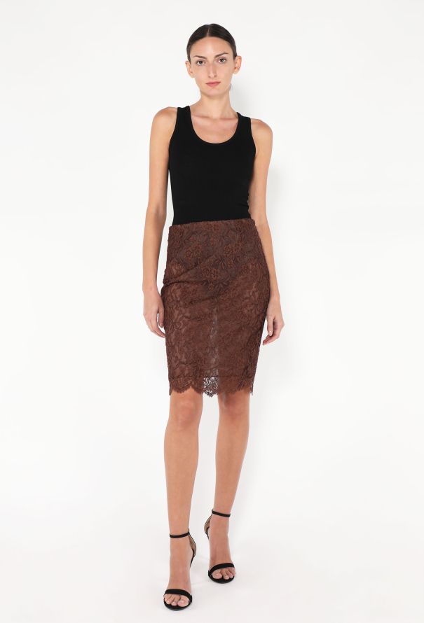 Saint Laurent Pre-Fall 2024 Lace Slip Skirt - 1