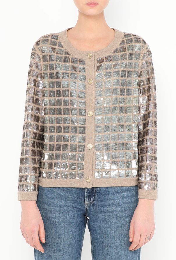 Chanel Iridescent Sequin Cashmere Cardigan - 1