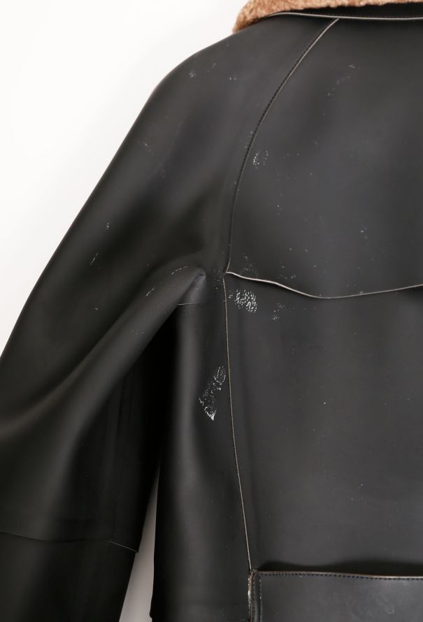 Louis Vuitton F/W 2014 Shearling Collar Rubber Coat - 8 Louis Vuitton F/W 2014 Shearling Collar Rubber Coat - 8