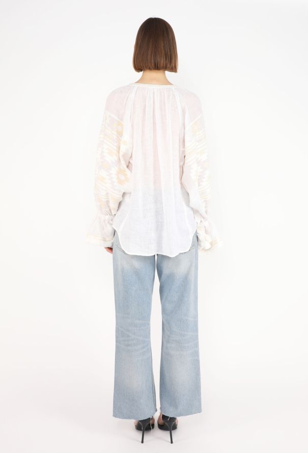 Vita Kin Embroidered Linen Tassel Top - 6