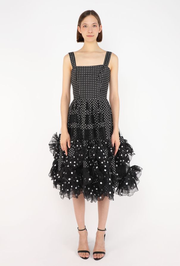 Oscar De La Renta Polka Dot Ruffled Dress, Resort 2008 - 1