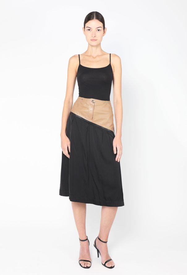 Céline S/S 2017 Asymmetrical Leather Zip Skirt - 1