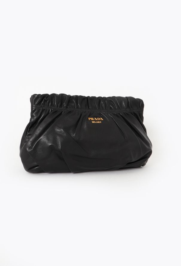Prada Large Pleated Nappa Clutch - 3 Prada Large Pleated Nappa Clutch - 3