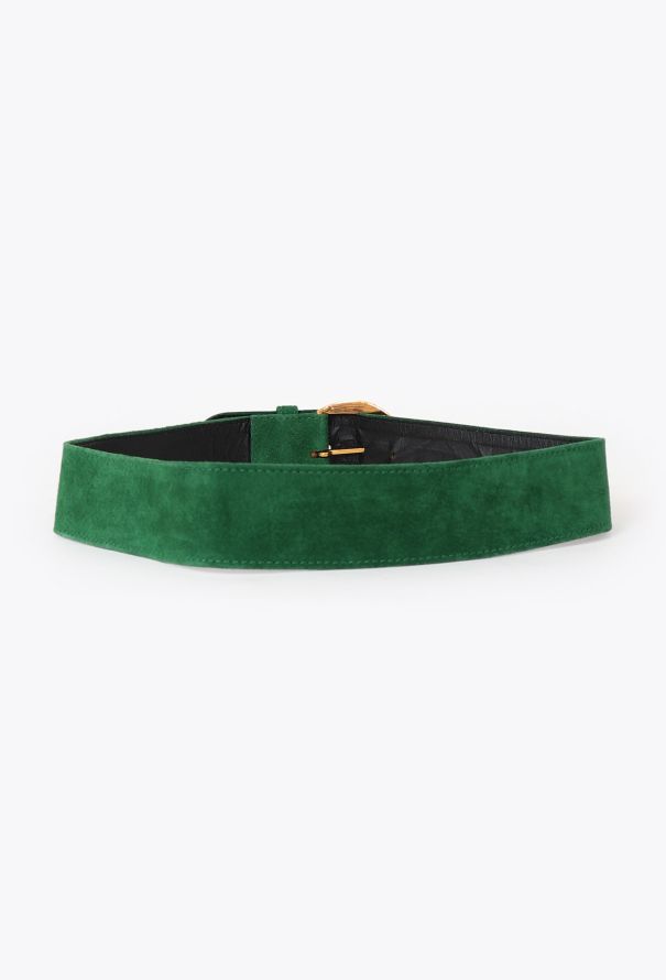 Saint Laurent Vintage Metallic Suede Belt - 2