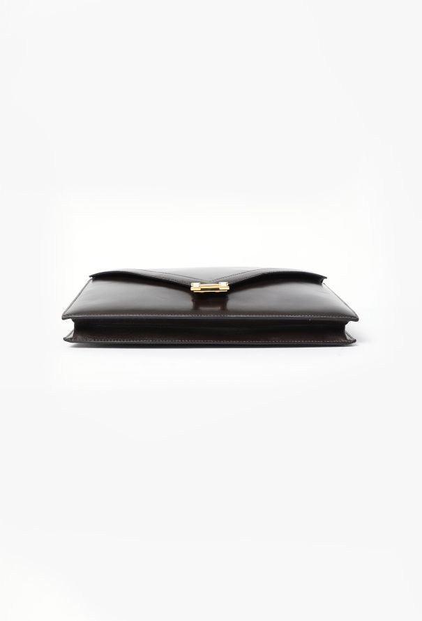 Hermès '70s Brown Box Lydie Clutch Bag - 8