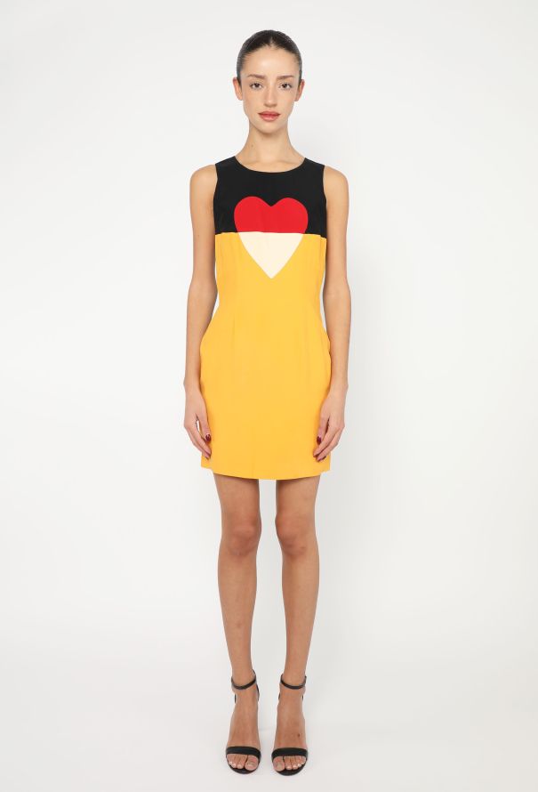 Moschino 1992 Colorblock Heart Dress | Authentic & Vintage