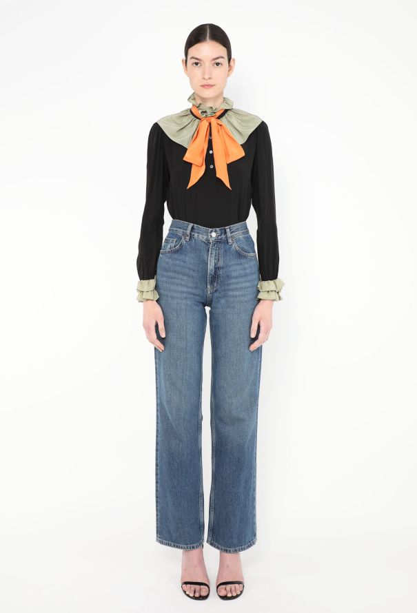 Saint Laurent '80s Ruffled Lavallière Blouse - 3