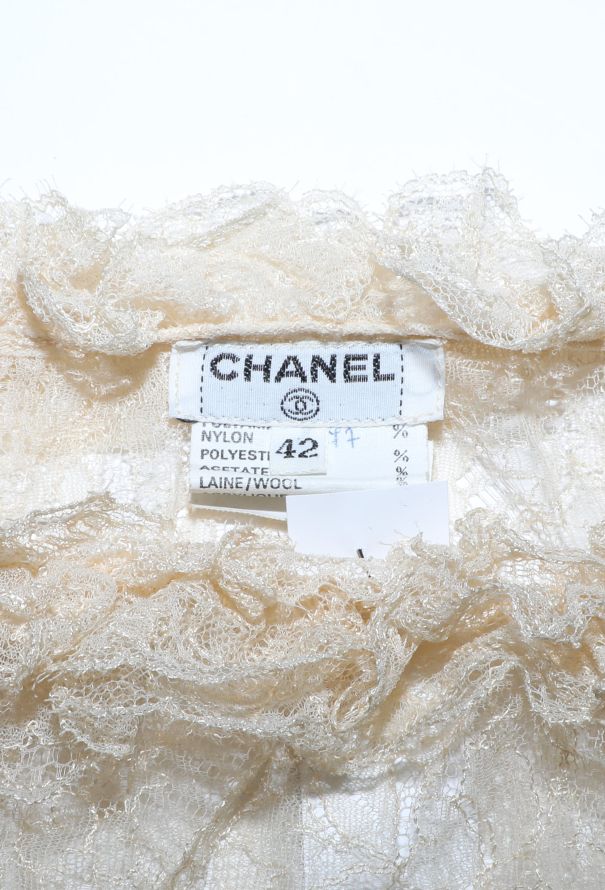 Chanel Chantilly Lace Blouse, 1980s - 6