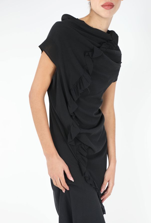 Comme des Garçons Asymmetrical Ruffled Crêpe Gown - 4