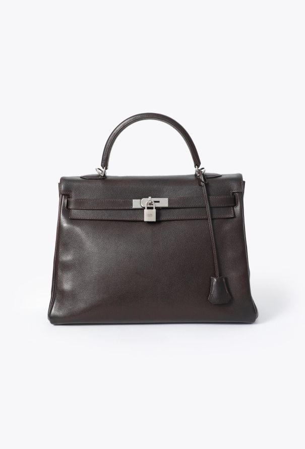 Hermès Evergrain Ébène Kelly Retourné 35 - 2