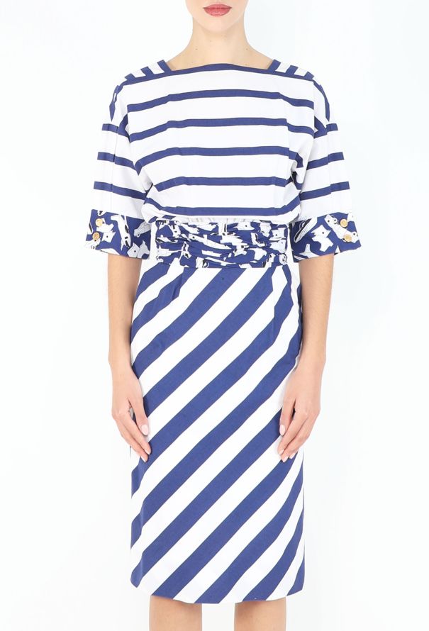 Chanel Late '80s Cinched Marinière Dress - 2