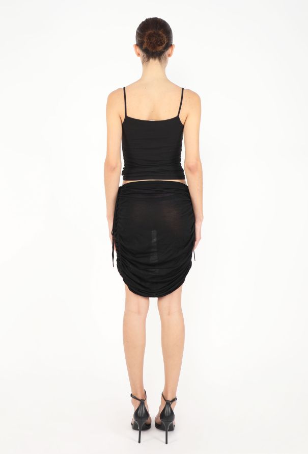 Gucci F/W 1999 Ruched Silk Drawstring Skirt - 5