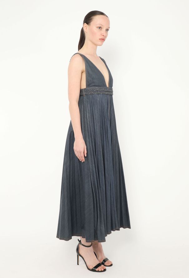 Dior Resort 2022 Pleated Denim Dress - 4