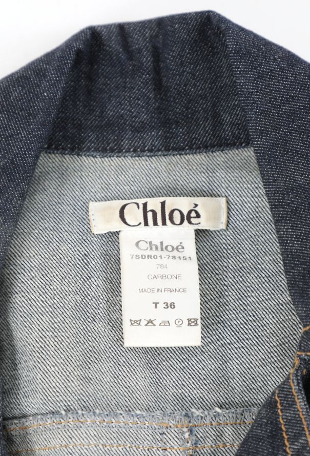 Chloé 2007 Denim Workwear Dress - 5