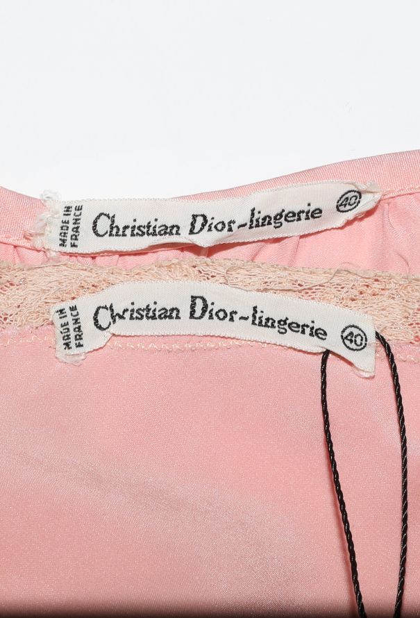Dior Vintage Silk & Lace Nightgown Set - 8