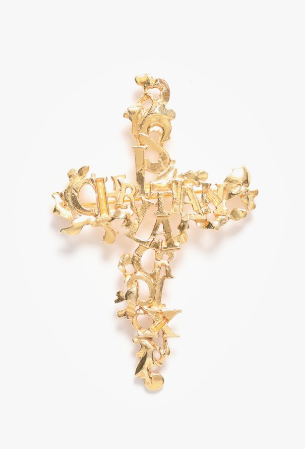 Christian Lacroix '90s Monogram Cross Brooch - 1