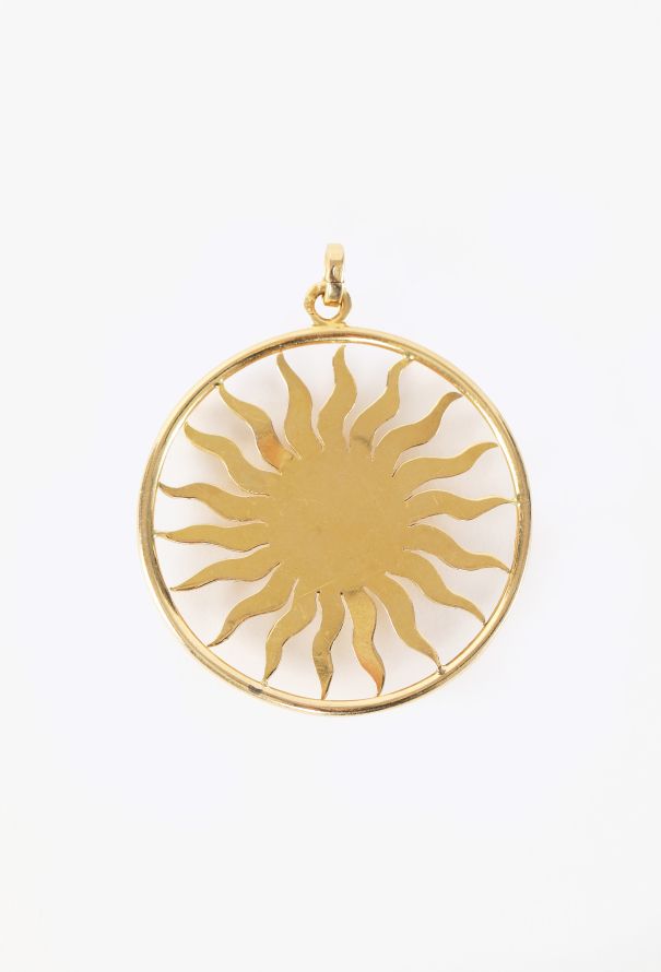 Vintage Fine Jewelry 18K Yellow Gold Sun Motif Pendant - 5