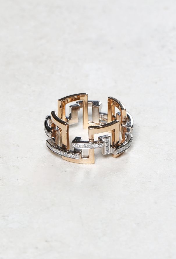 Mellerio 18k Gold & Diamond Graphic Ring - 1