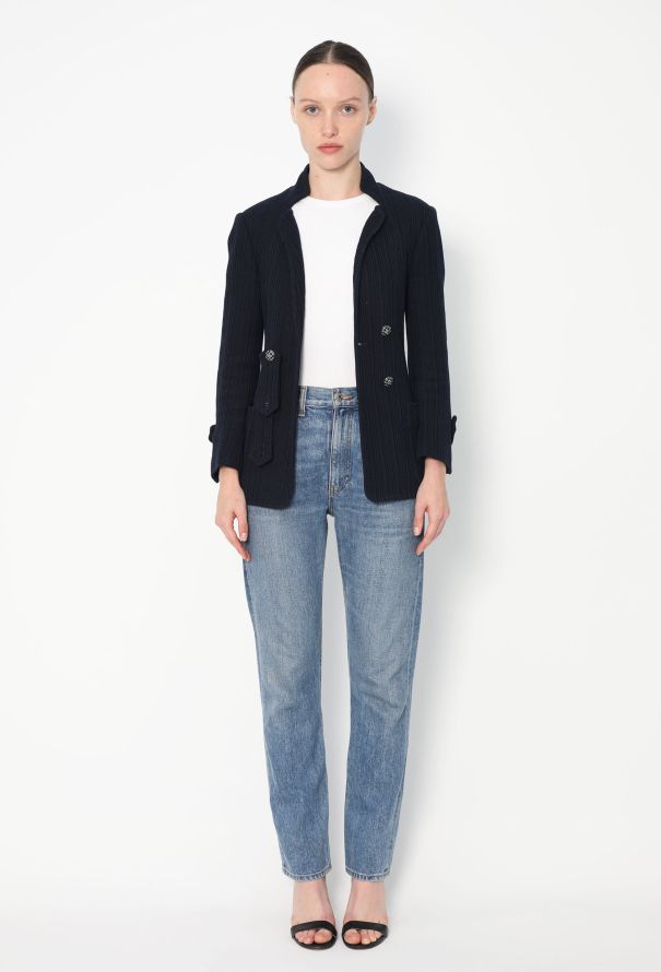 Chanel Asymmetrical Ribbed 'CC' Jacket - 3 Chanel Asymmetrical Ribbed 'CC' Jacket - 3