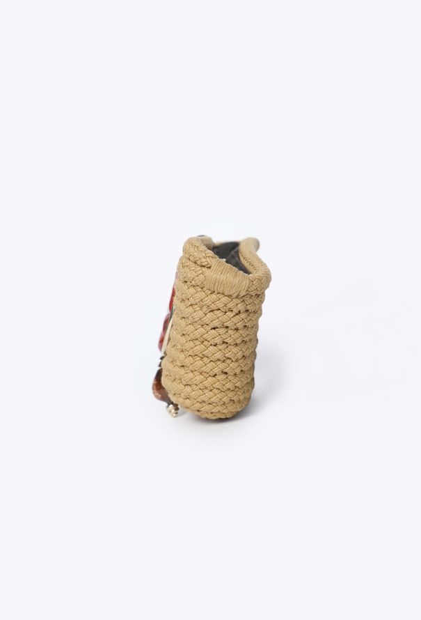 Saint Laurent 2005 Raffia Coral Shell Clutch - 5