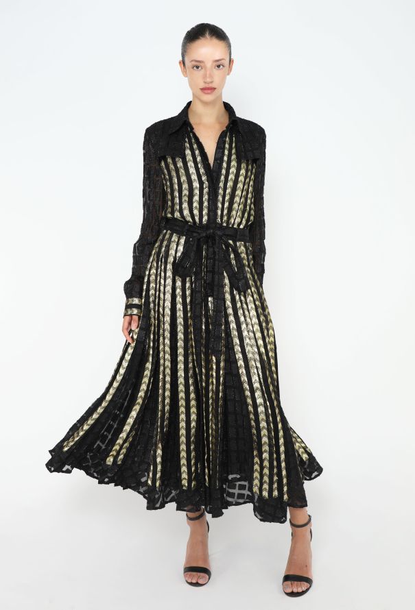 Dodo BarOr Chevron Lamé Dress - 1