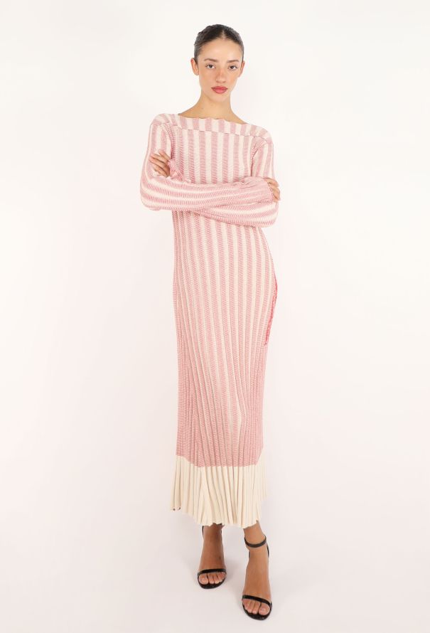 Céline Ribbed Knit Chevron Dress, 2017 - 1