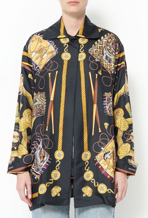 Hermès Vintage 'Les Tambours' Silk Tunic - 1
