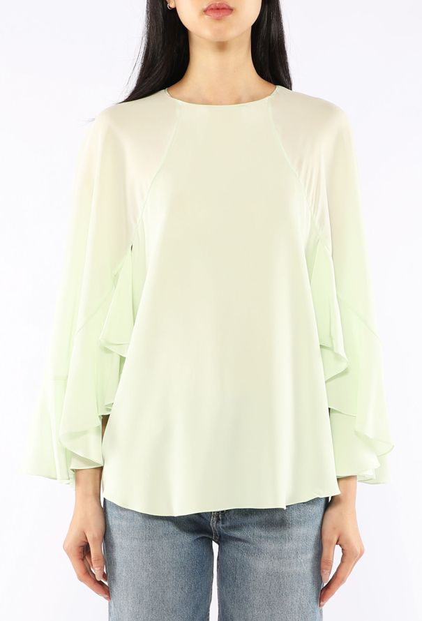 Chloé Ruffle Cape Sleeve Blouse - 1