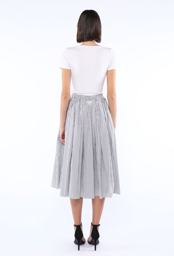Prada Striped Poplin Skirt, 2021 - 4
