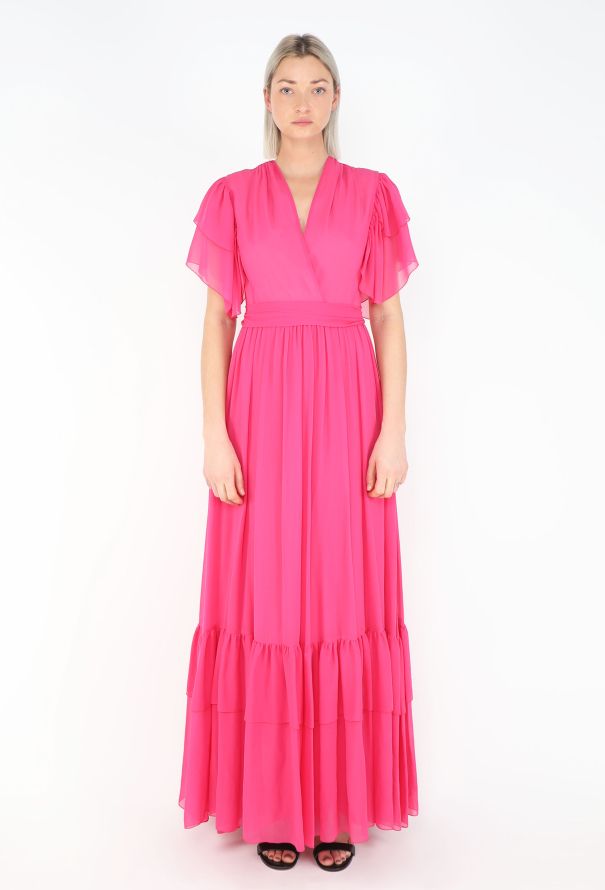 Gucci 2023 Belted Silk Peasant Gown - 1