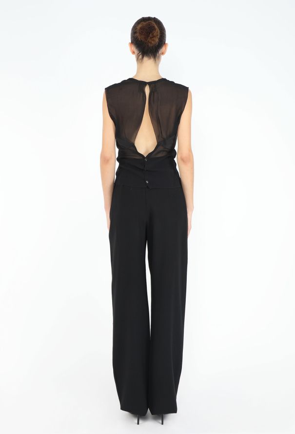 Chanel '90s Smoking Bow Chiffon Blouse - 4